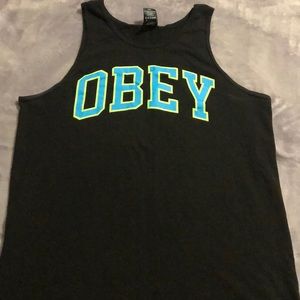 Black obey tank top
